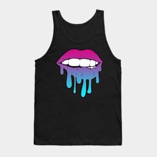 Vaporwave Dripping Lips Bite Lip Tank Top